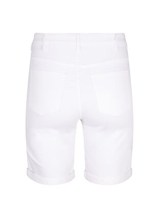 Zizzi Korte spijkerbroek met strakke pasvorm en hoge taille, Bright White, Packshot image number 1
