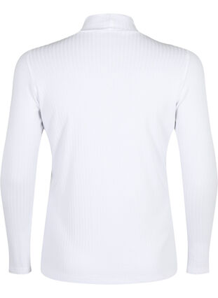 Zizzi Getailleerde Blouse van viscose met hoge hals., Bright White, Packshot image number 1