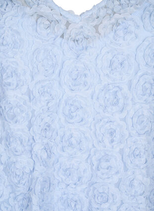 Zizzi Feestjurk met 3D bloemen, Cashmere Blue, Packshot image number 2