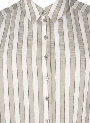 Zizzi Los T-shirt met strepen, Sand w. Black Stripe, Packshot image number 2