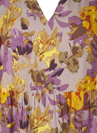 Zizzi Tuniek met lange mouwen en bloemenprint, Purple Flower, Packshot image number 2