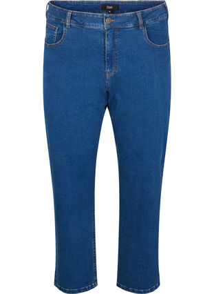 Zizzi Geknipte Vera jeans met rechte pasvorm, Blue Denim, Packshot image number 0