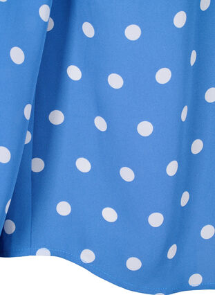 Zizzi Gestippeld shirt met ruches, River S. White Dot, Packshot image number 3